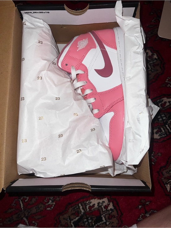 Jordan Shoes - Air Jordan 1 Mid Coral Chalk/ Desert Berry-White